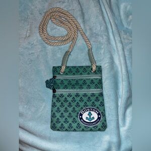 Boston Anchor Crossbody Bag in Teal and Navy